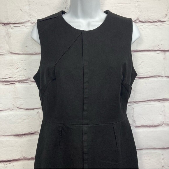 Banana Republic Bi-Stretch Pleat Dress Size 10 Black Wedding Party Zipper Classy - Picture 3 of 15